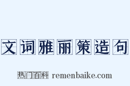 文词雅丽策造句是什么意思的图片